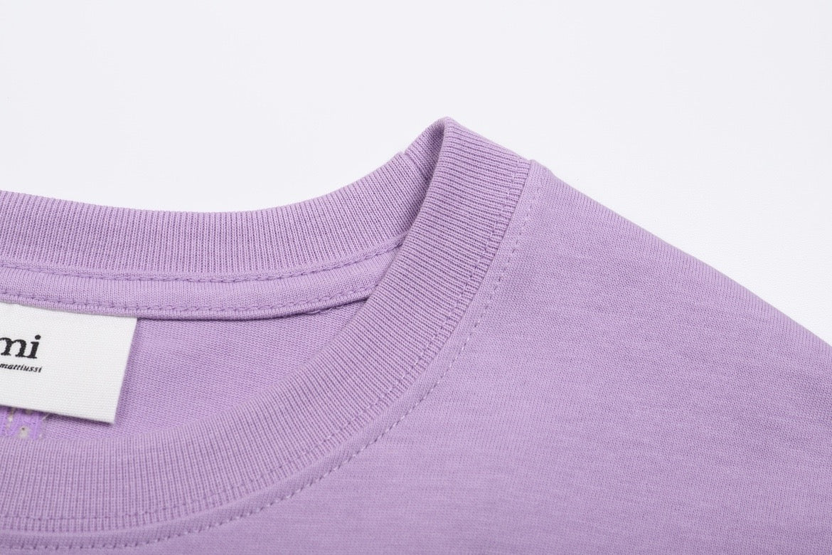T-shirt vert à logo ami de cœur violet