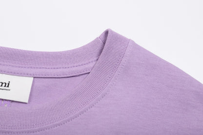 T-shirt vert à logo ami de cœur violet