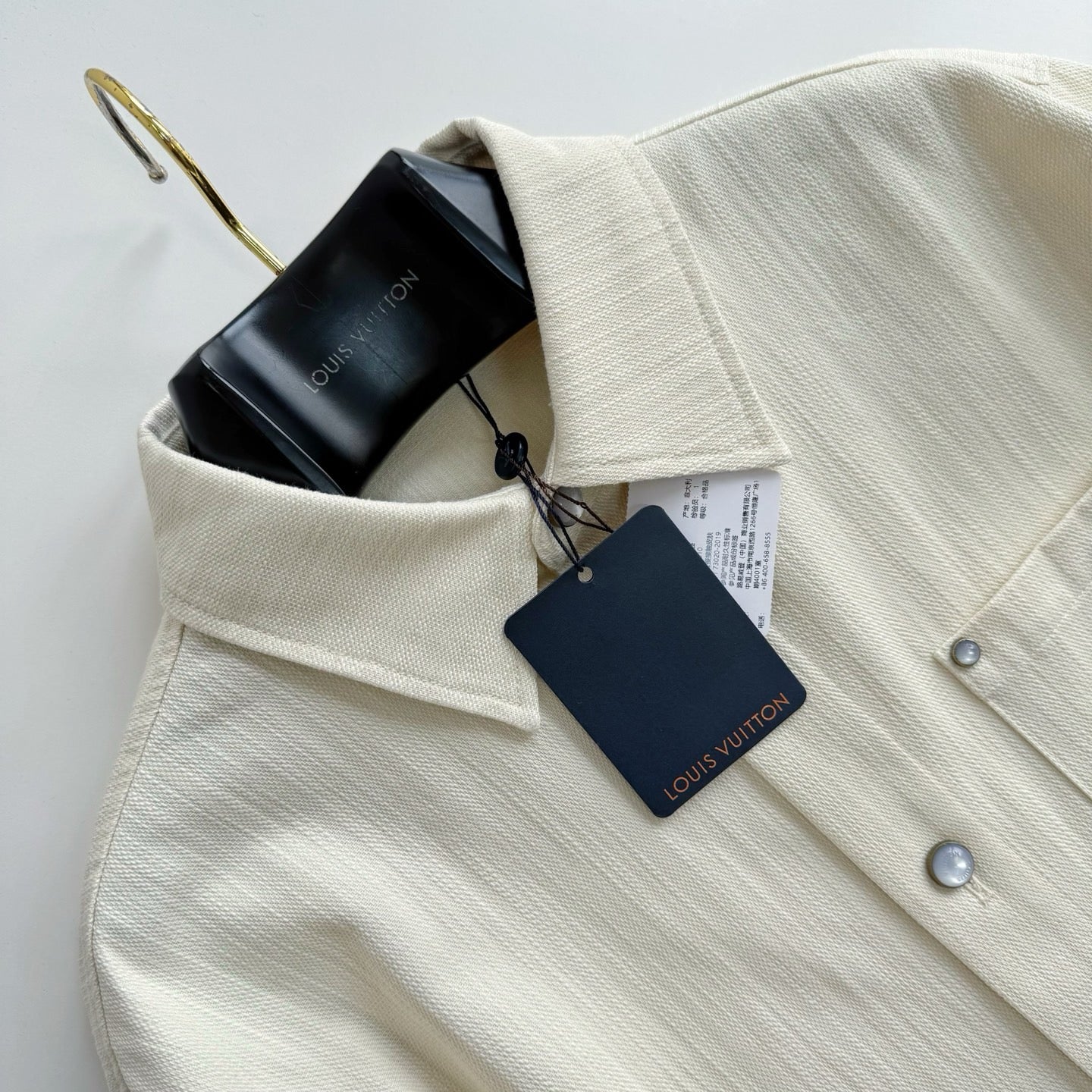Chemise lv  manches courtes en soie mélangée