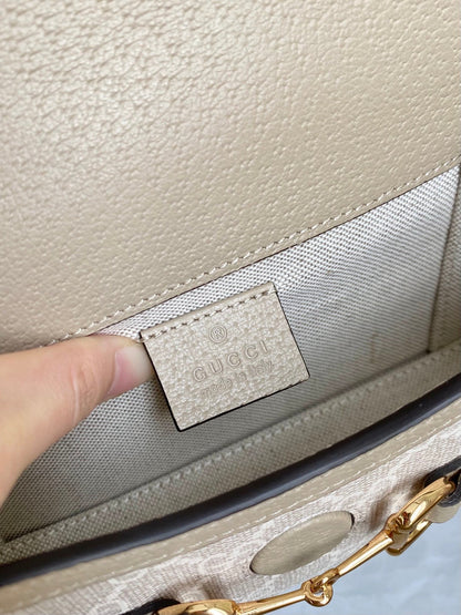 Gg Horsebit 1955 Jumbo-Tasche beige Rechnung