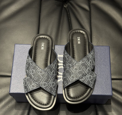 Sandale CD Alias Cuir Dior Gravity Outline bleu marine