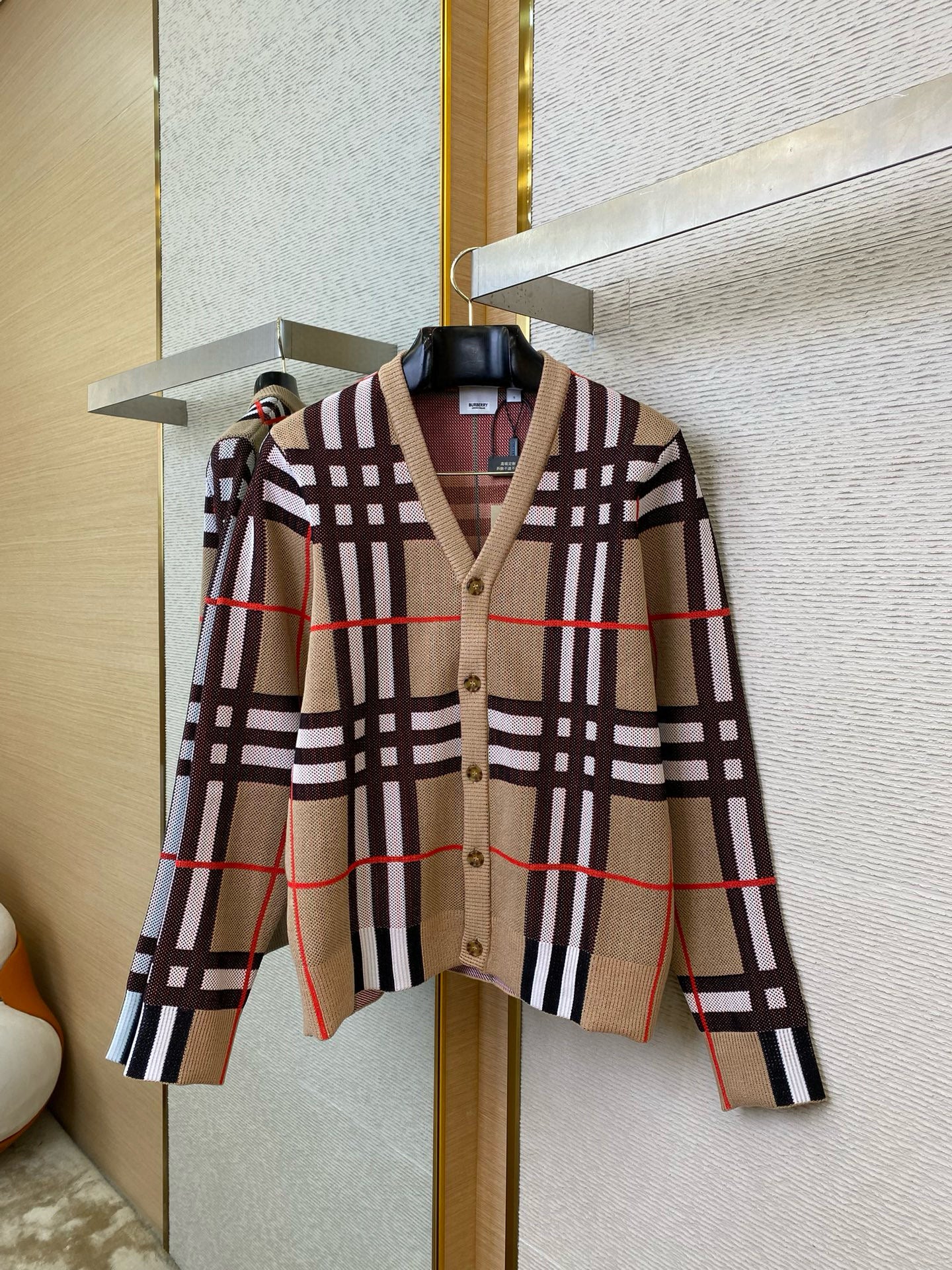 Cardigan motif vintage Check home