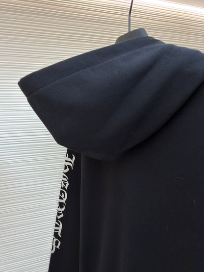 Chrome Hrts Vertical Logo Sweat à capuche Noir