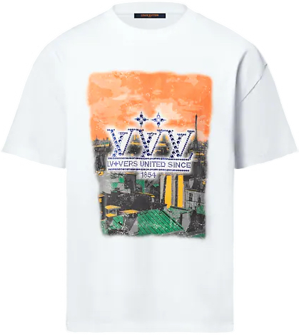 Tee-shirt lv  graphique ornementé en coton