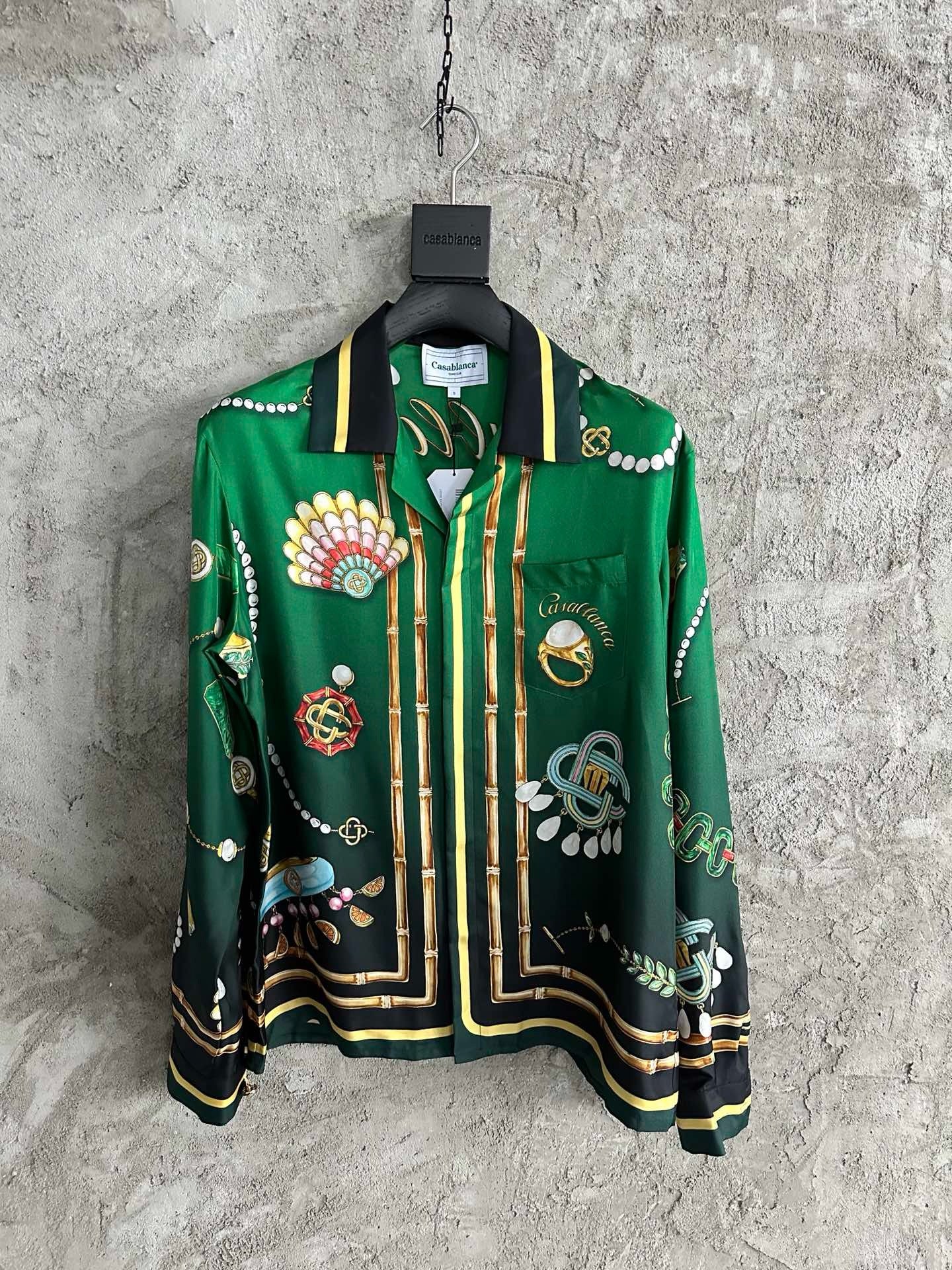 Casa  - Silk Twill Cuban Collar Shirt ensemble