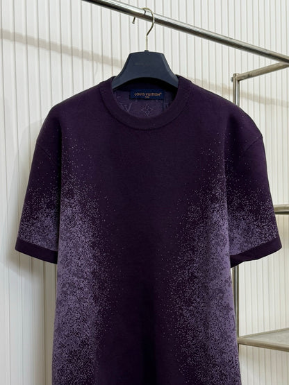 T-shirt Purple lv maille jacquard Monogram