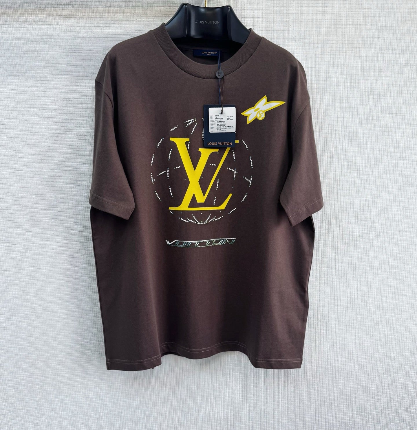 Tee-shirt lv délavé ornementé en coton