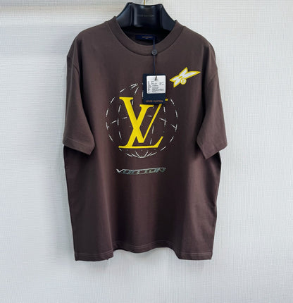 Tee-shirt lv délavé ornementé en coton