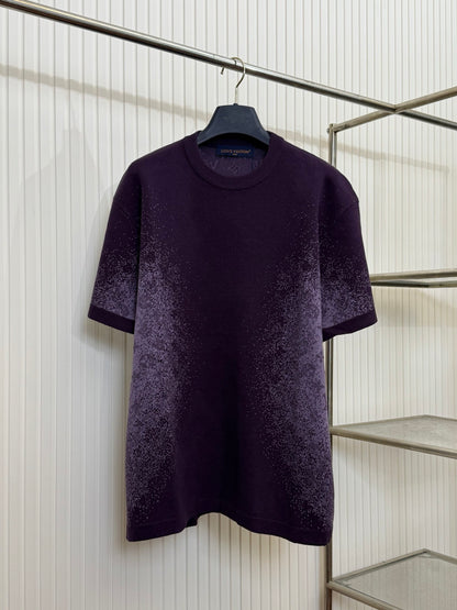 T-shirt Purple lv maille jacquard Monogram