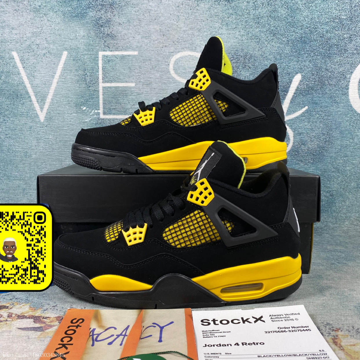 AJ4 Jordan 4 Retro black yellow 1:1 STOCK