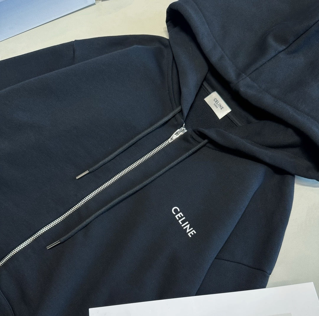 HOODIE LOOSE CLN ZIPPÉ MOLLETON COTON