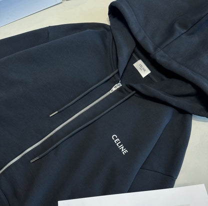 HOODIE LOOSE CLN ZIPPÉ MOLLETON COTON