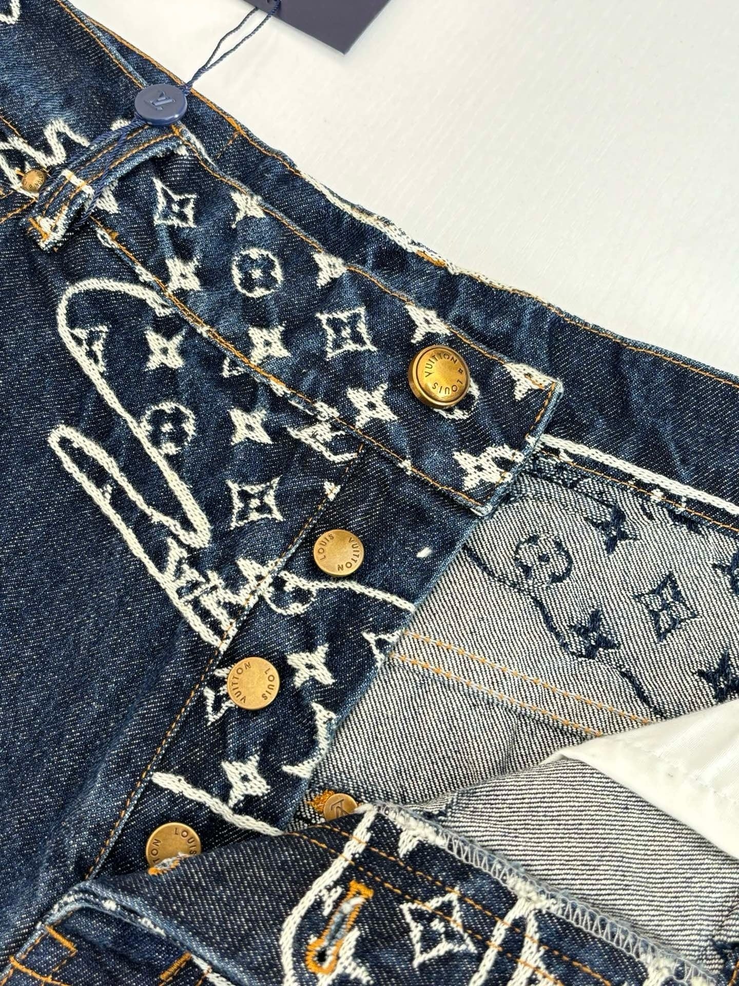 Pantalon droit Monogram en denim lv