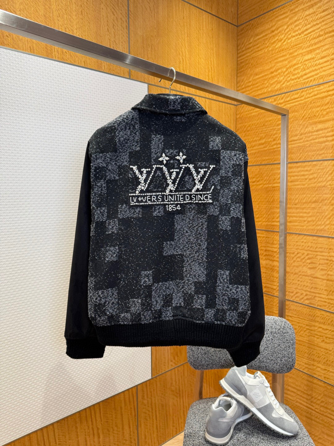 Blouson varsity en cuir mixte