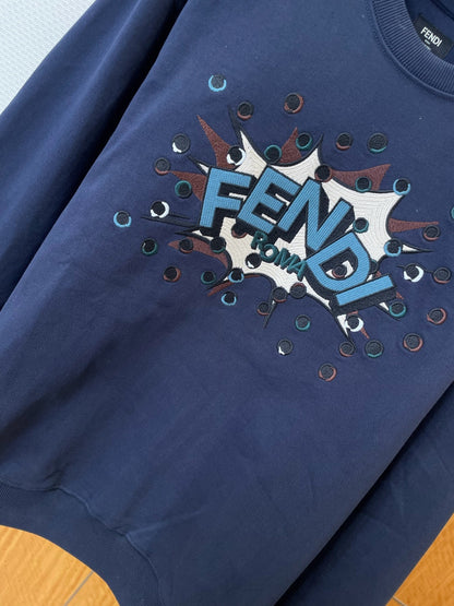 Sweat shirt FF coton bleu