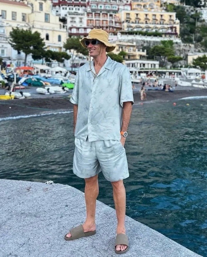 Seidenshorts mit LV-Monogramm-Print