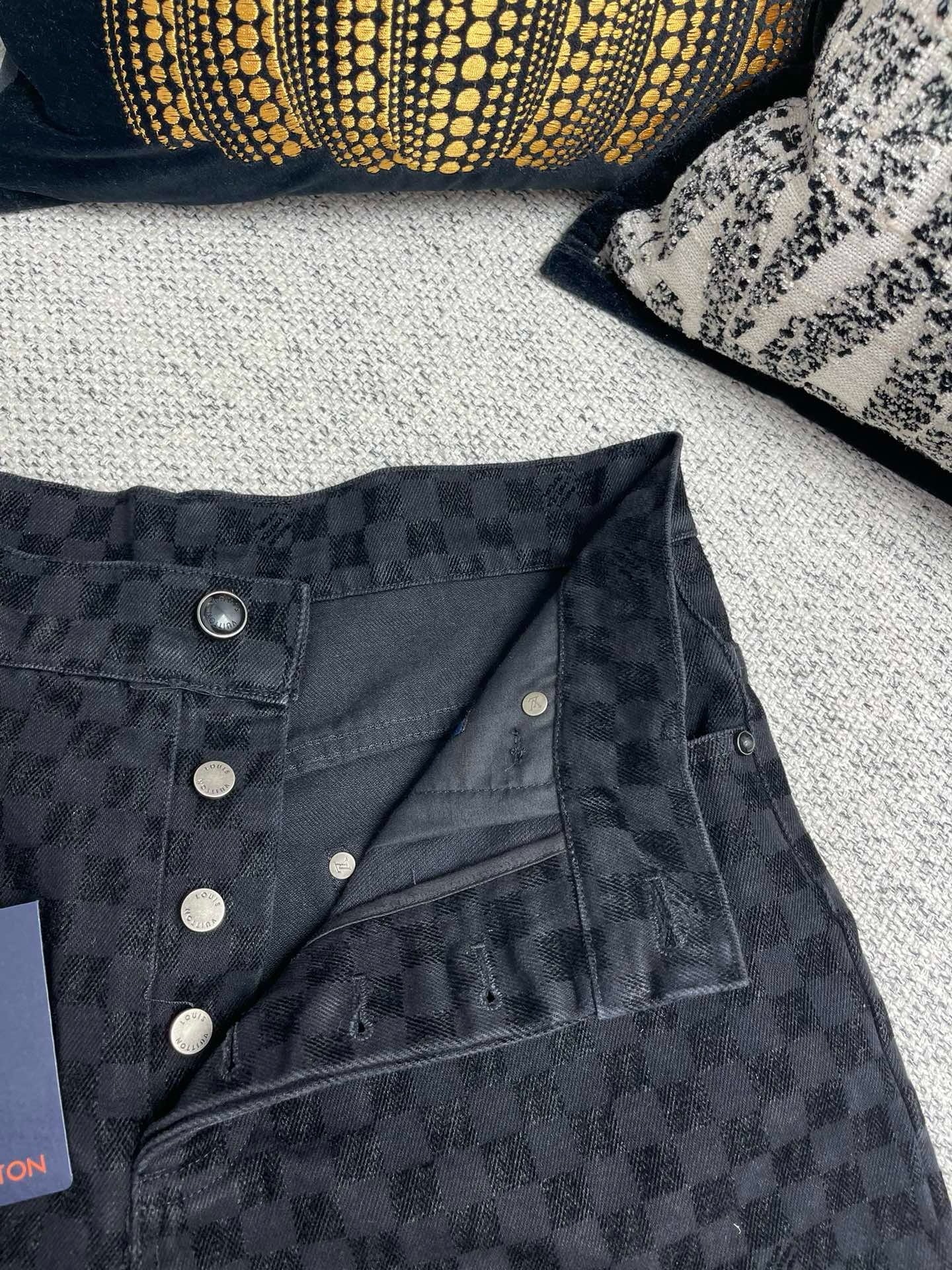 1AHBDY Tracksuit Flocked Damier Denim Trucker Jacket