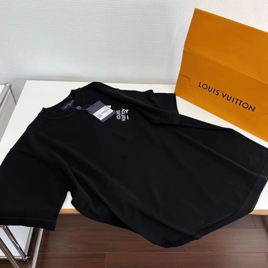 Haut en coton à manches courtes et col rond lv + sac