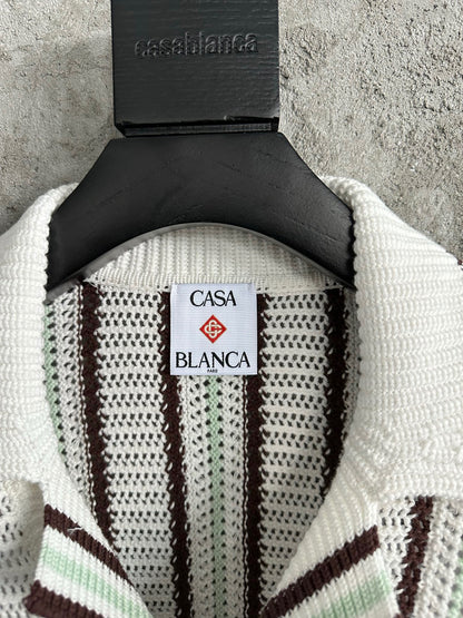 CHEMISE CASA STRIPED COTTON CROCHET SHIRT