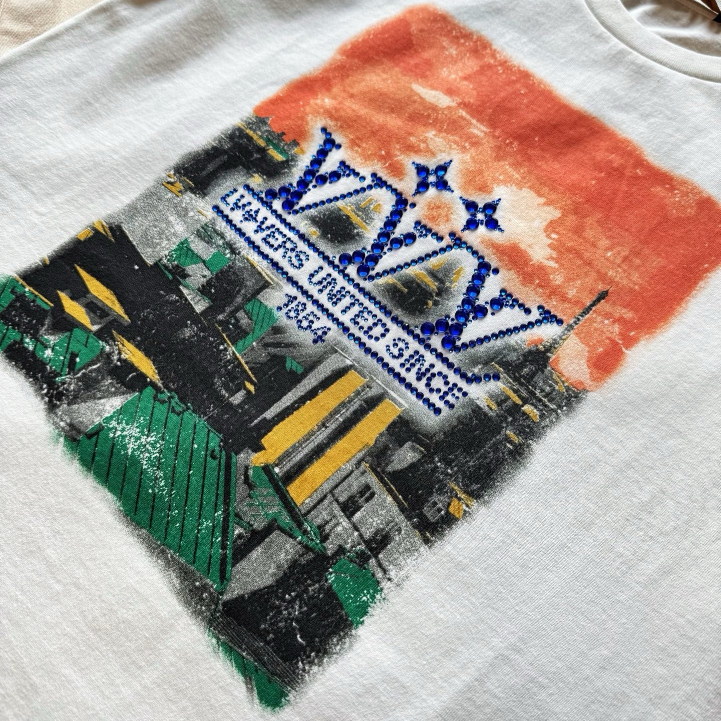 Tee-shirt lv  graphique ornementé en coton
