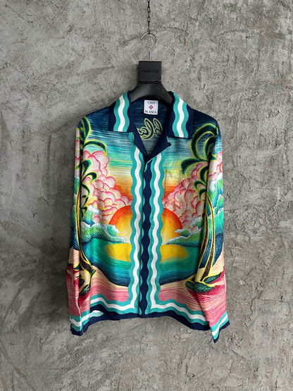 CHEMISE CASA DANSE DE LA MER LONG-SLEEVE SILK SHIRT