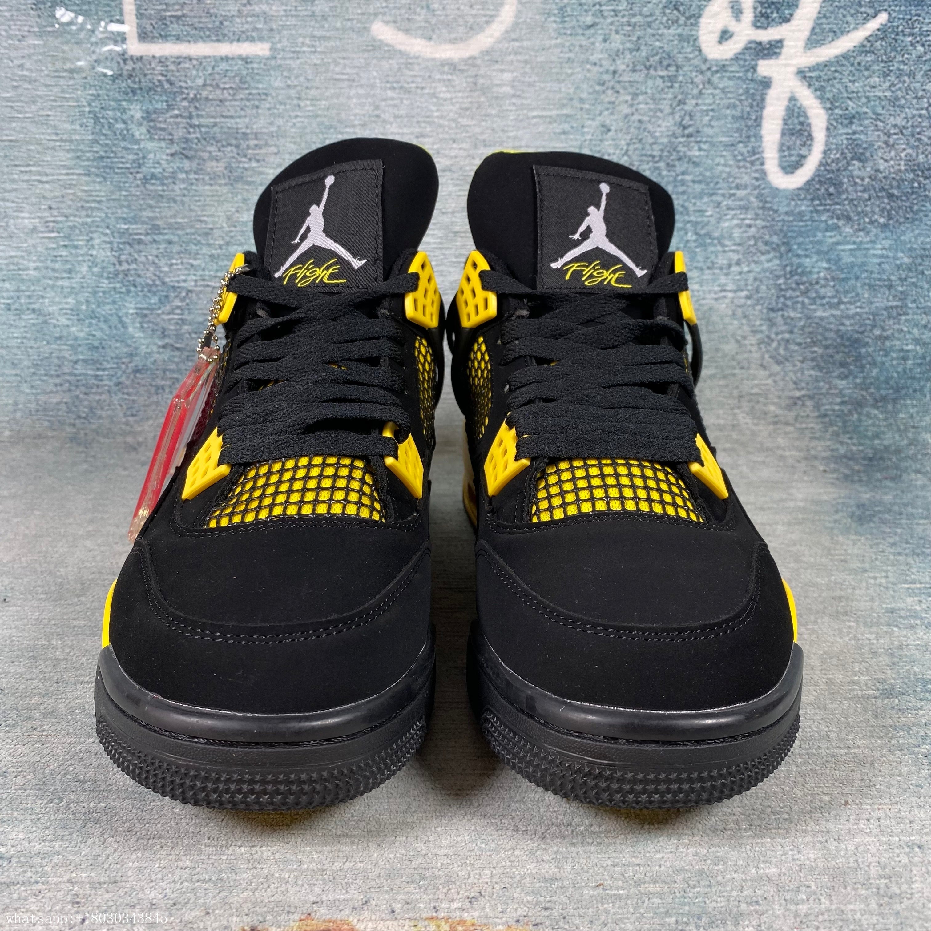 AJ4 Jordan 4 Retro black yellow 1:1 STOCK