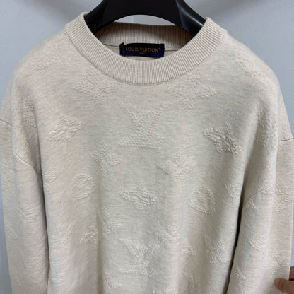 Pull Lv embossé Monogram beige