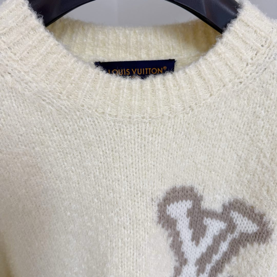 Pull col rond intarsia  lv
