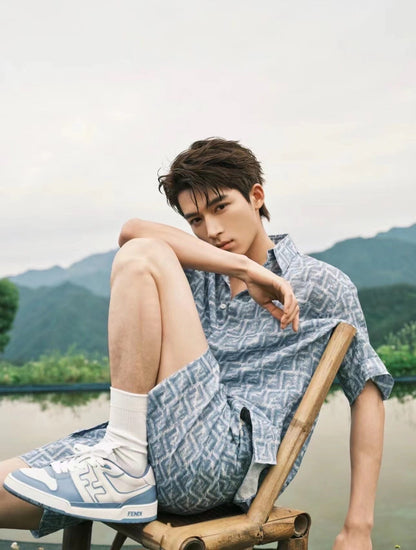 Shorts FF Seide blau