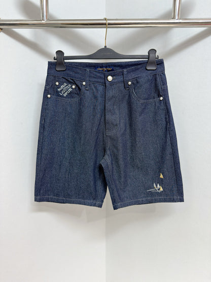 Short lv  brodée en chambray