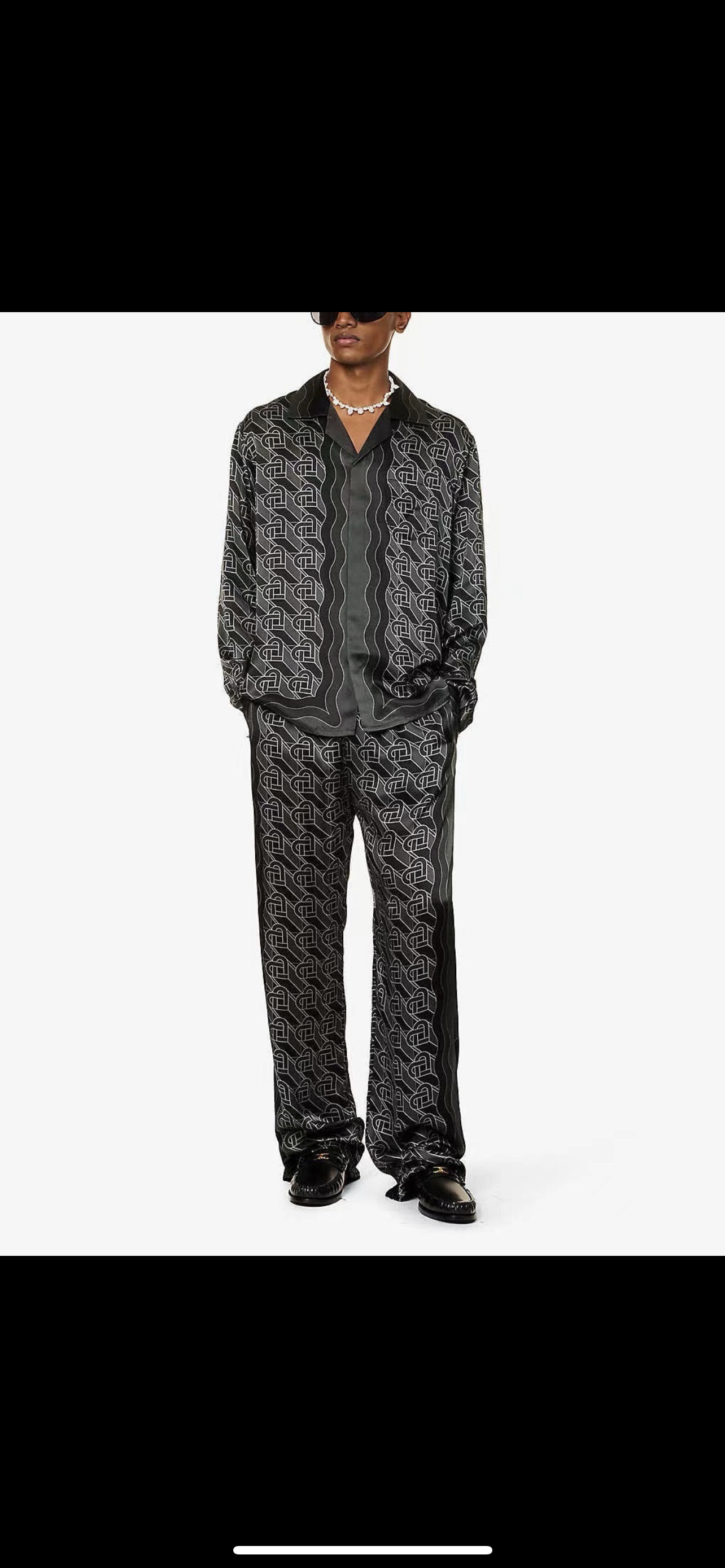 Casa B black silk shirt/pants