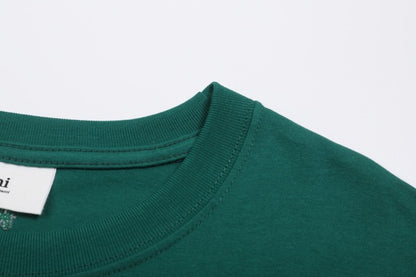 T-shirt vert à petit logo ami de cœur vert foncé