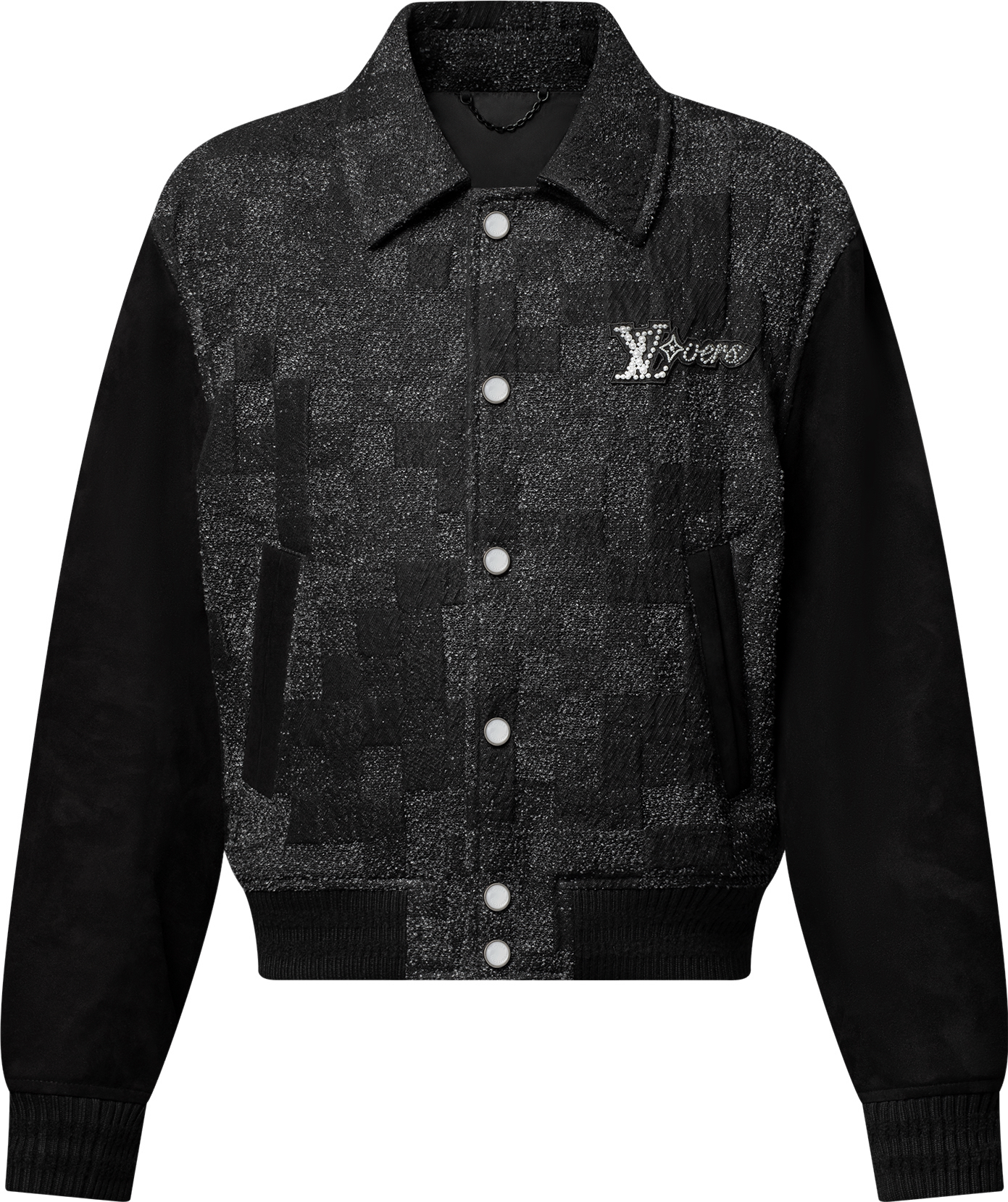Blouson varsity en cuir mixte