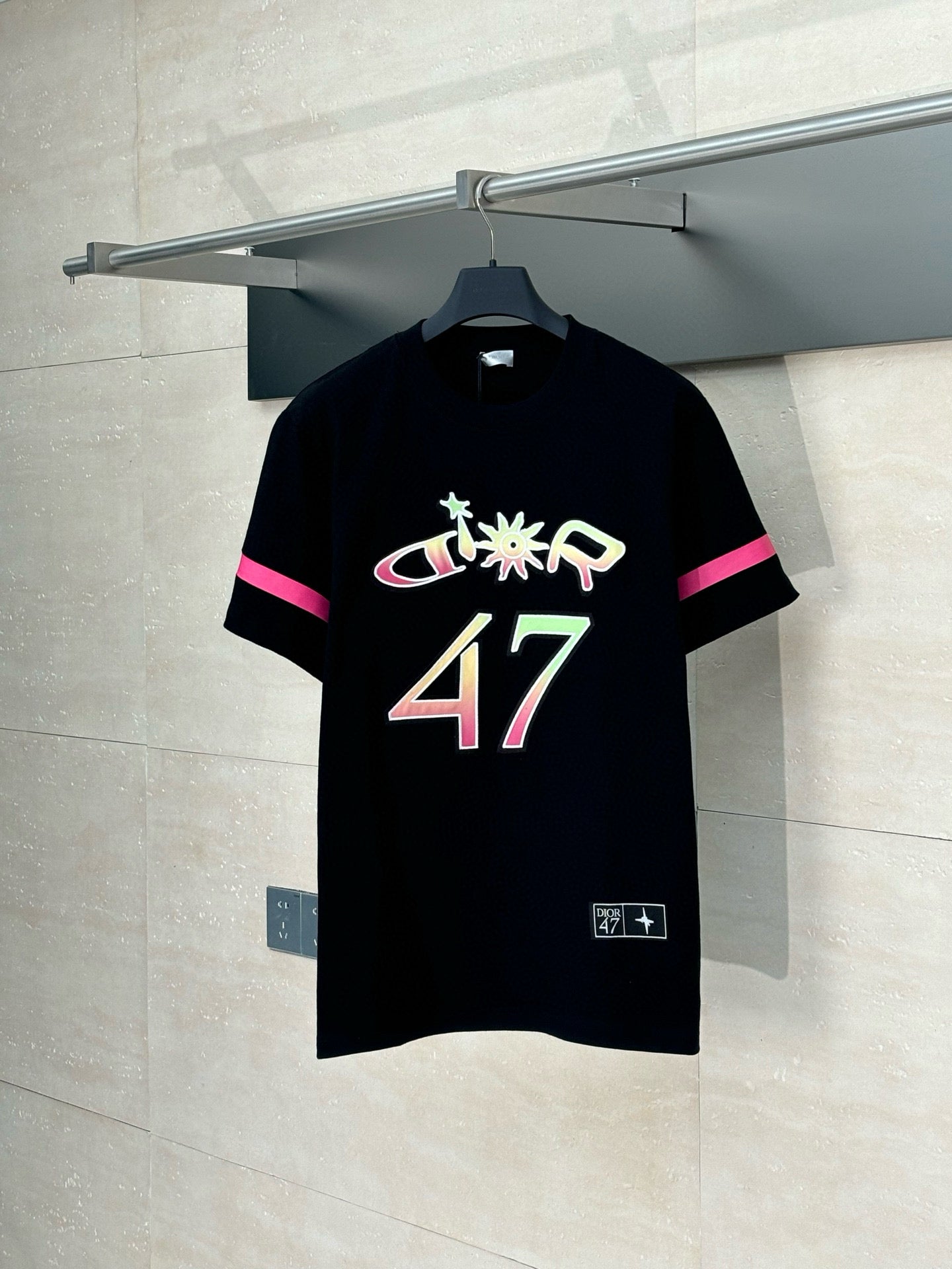 T-shirt DIOR AND LEWIS HAMILTON, coupe relax Jersey flammé de coton blanc