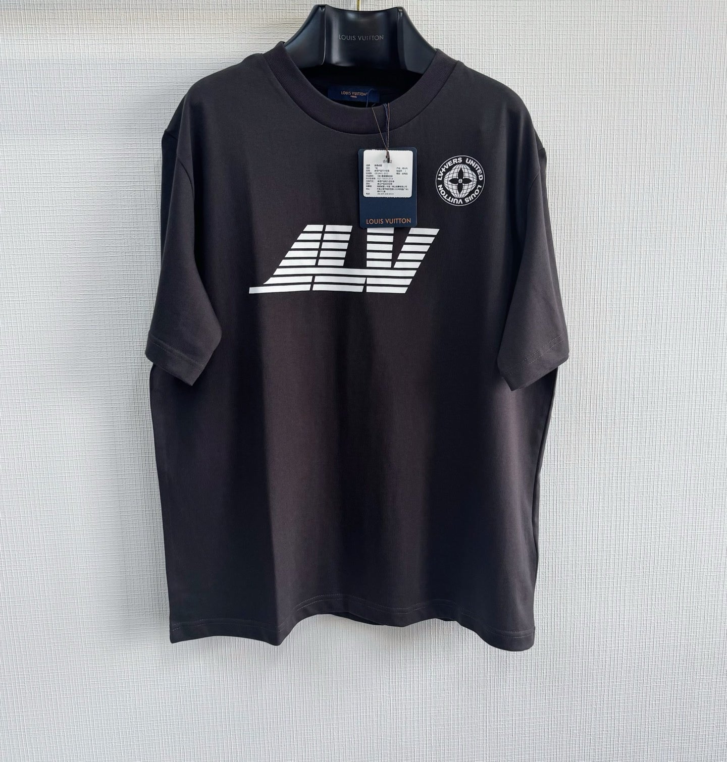 Tee-shirt lv  imprimé et délavé en coton
