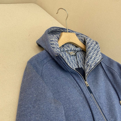 survêtement à capuche CDMaille de coton et cachemire bleu marine