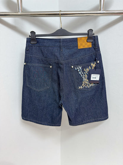 Short lv  brodée en chambray