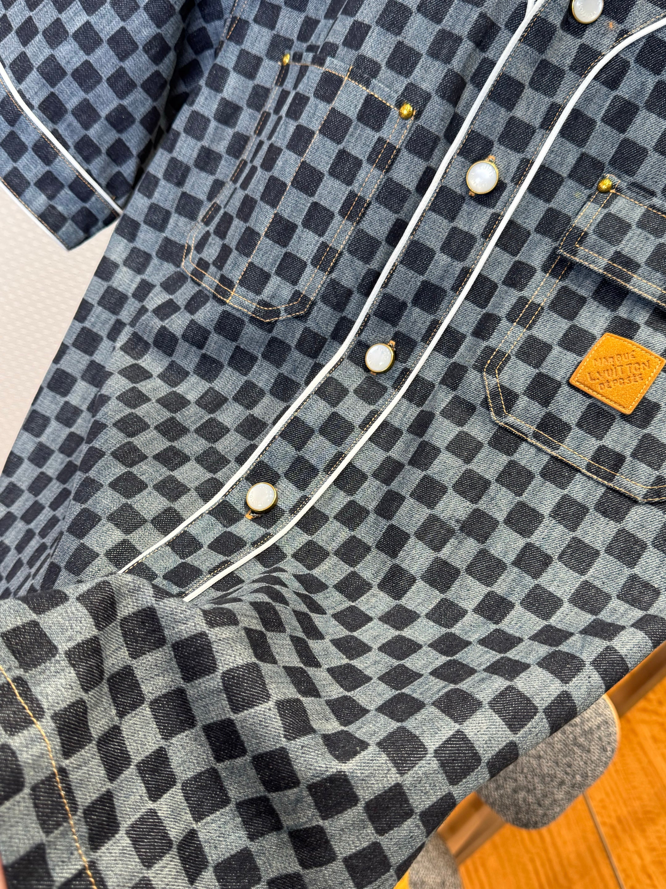 Maillot de baseball Damier en denim lv
