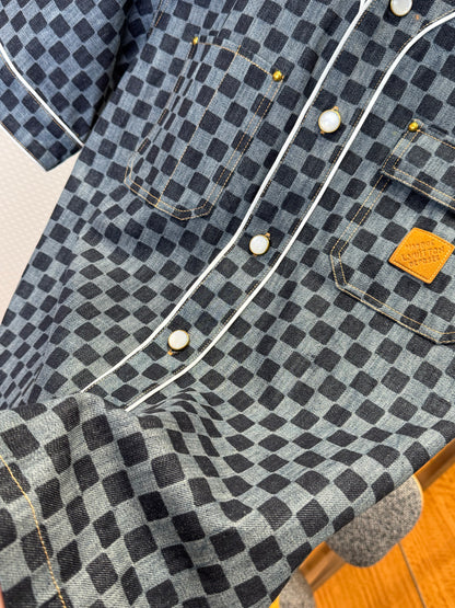 Maillot de baseball Damier en denim lv