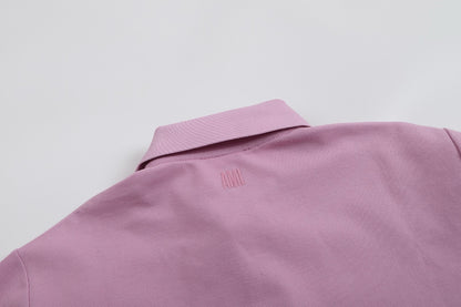 Polo purple à petit logo ami de cœur rouge