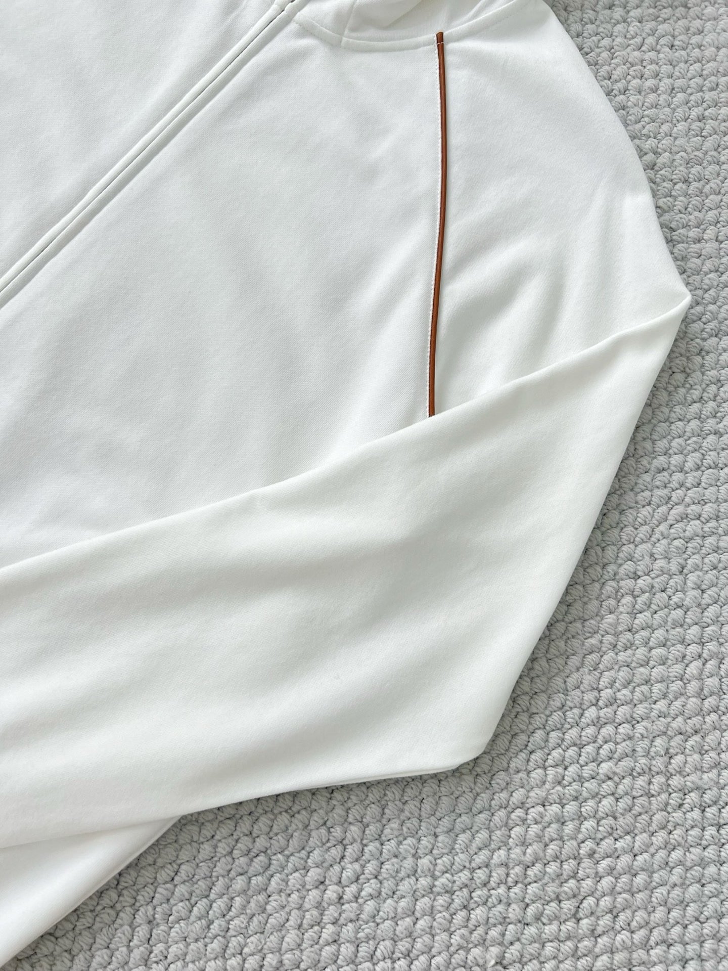BRUNELLO CUCI Techno Cotton Zip-up Hoodie In White