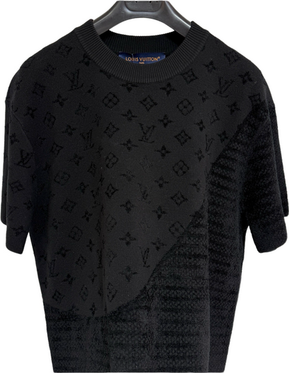 Tee-shirt en maille à motif jacquard lv