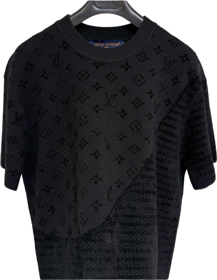 Tee-shirt en maille à motif jacquard lv