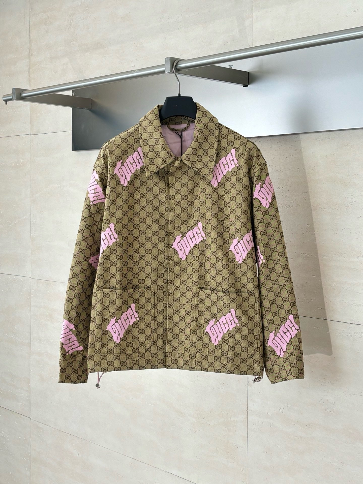 Veste en toile en mélange de lin avec broderie GG