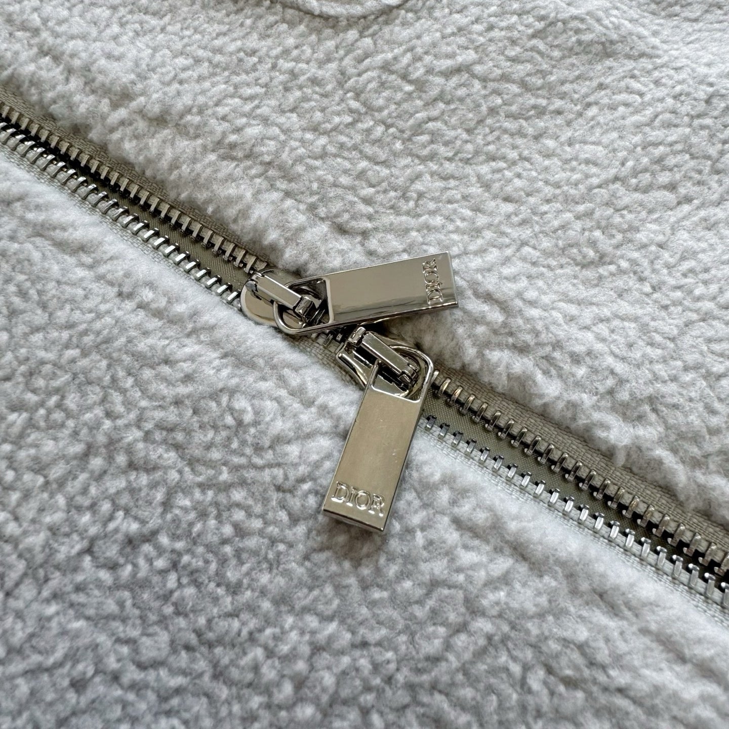 Surchemise zippée CD Couture Molleton de coton et laine mélangés gris