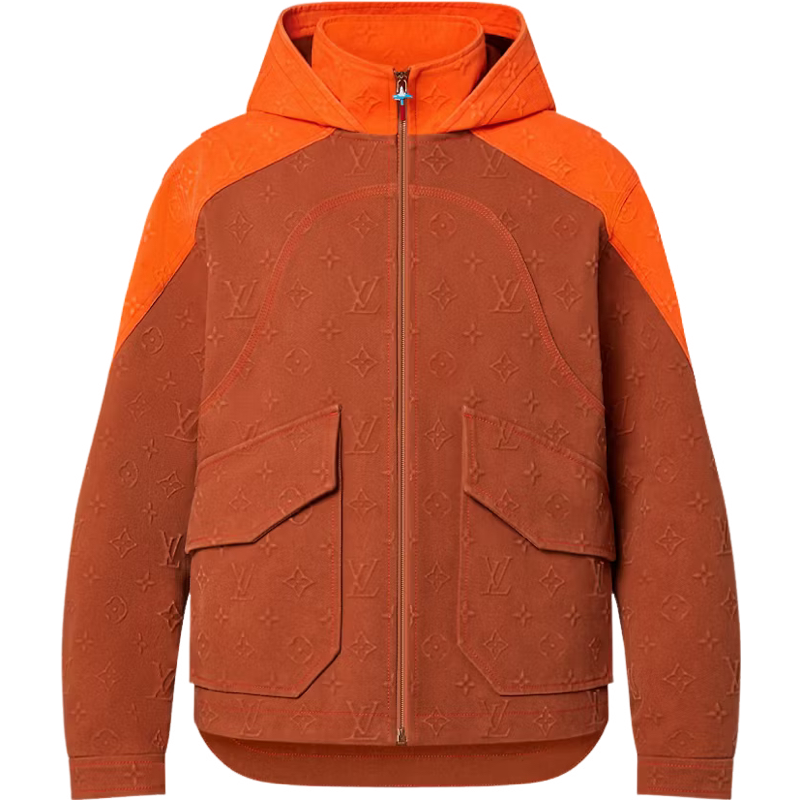 Lv Veste en jean à capuche Monogram marron