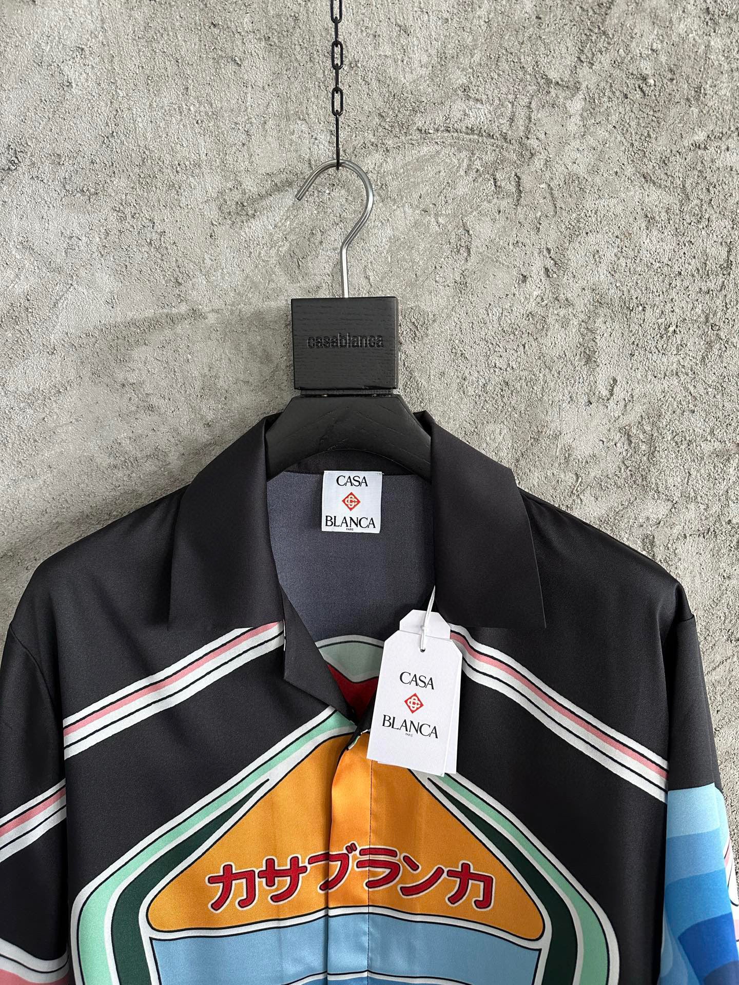 CASAB ENSEMBLE GRAPHIC MOUNTAIN SHORT SLEEVE SILK SHIRT