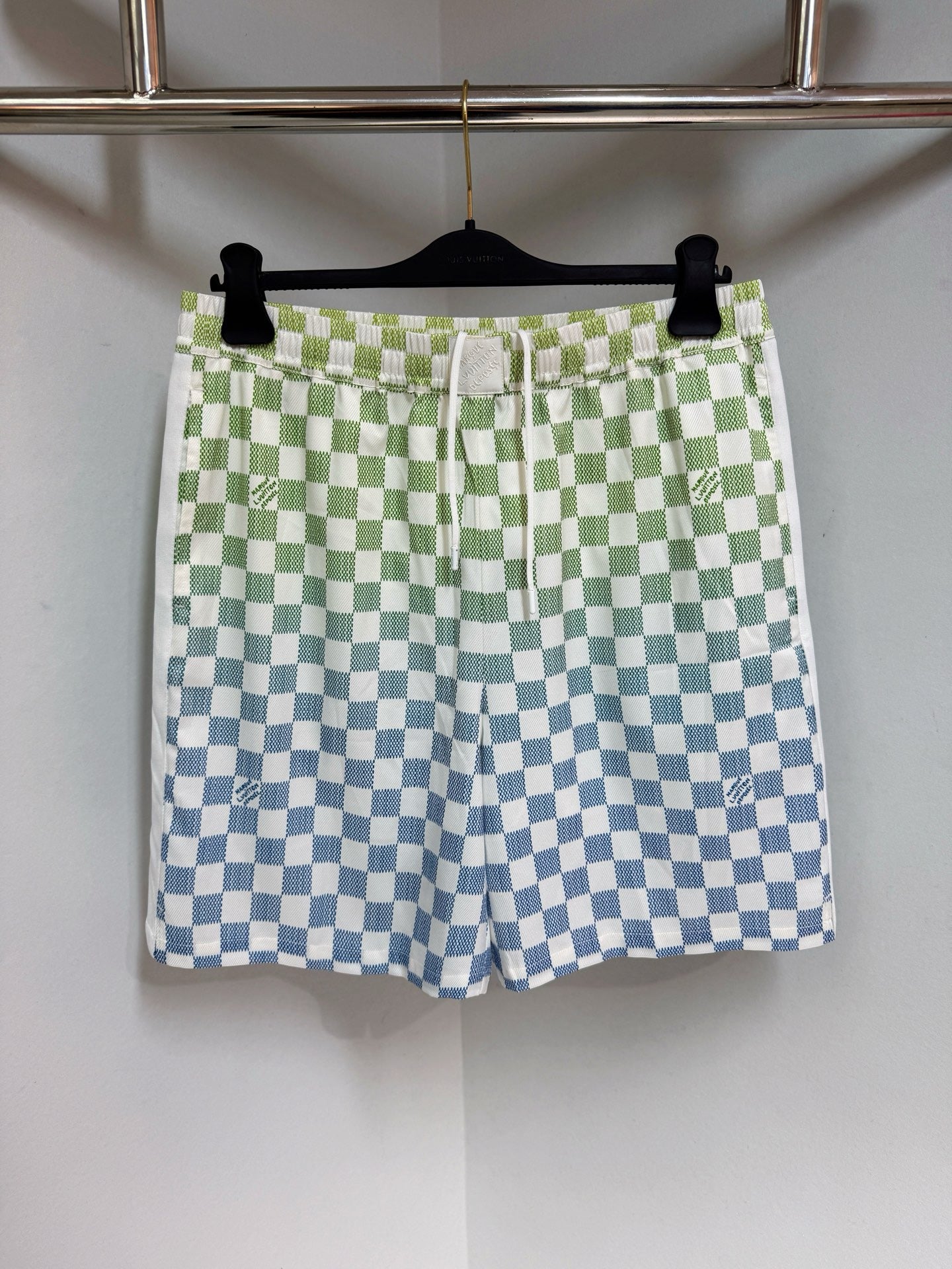 Ensemble imprimé Damier Gradient en soie