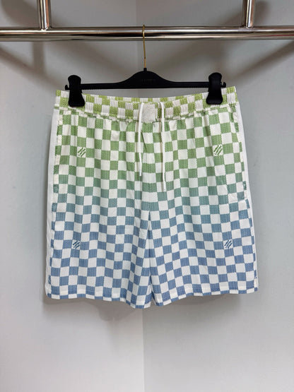 Ensemble imprimé Damier Gradient en soie