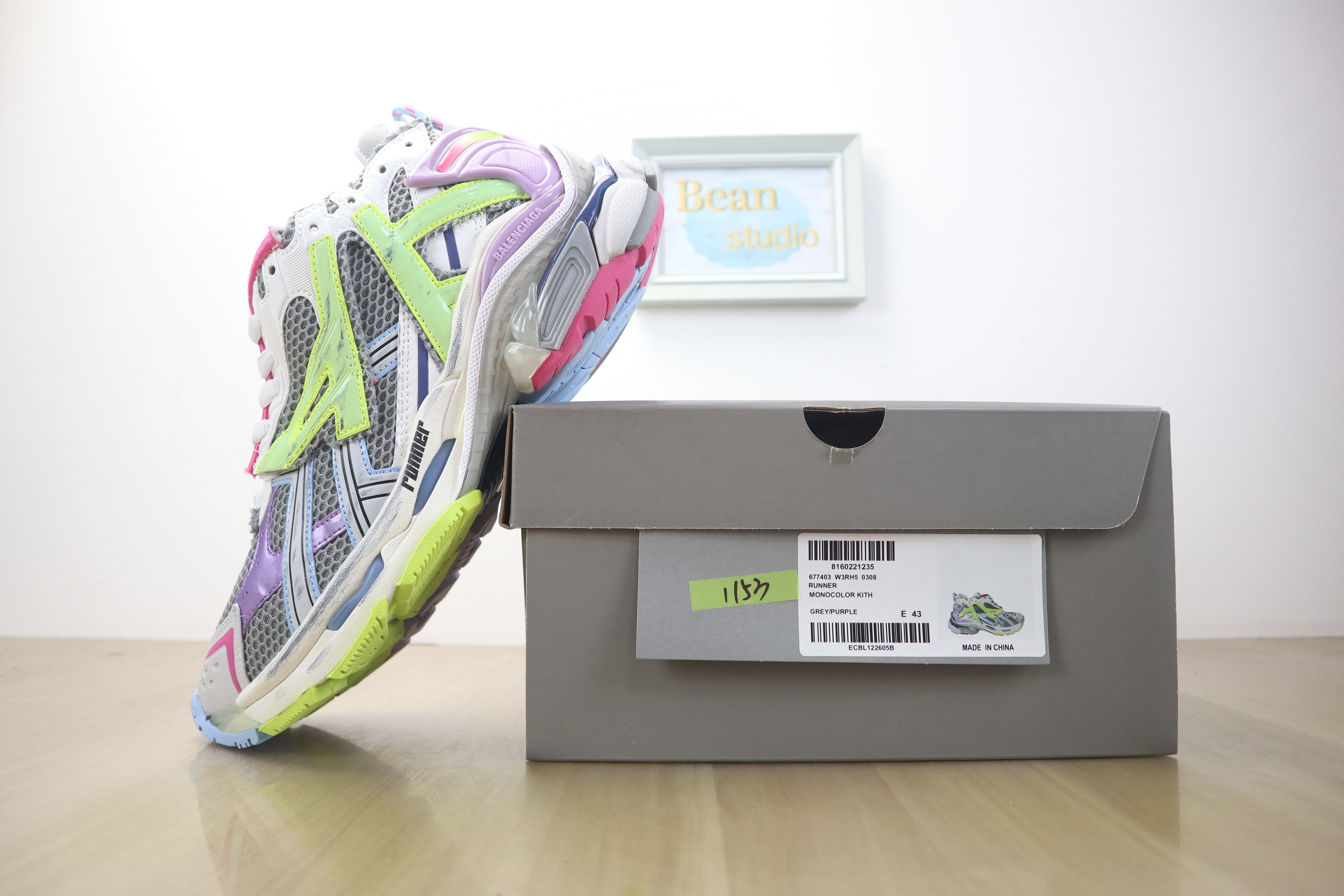 Blncg Runner violet fluo jaune facture